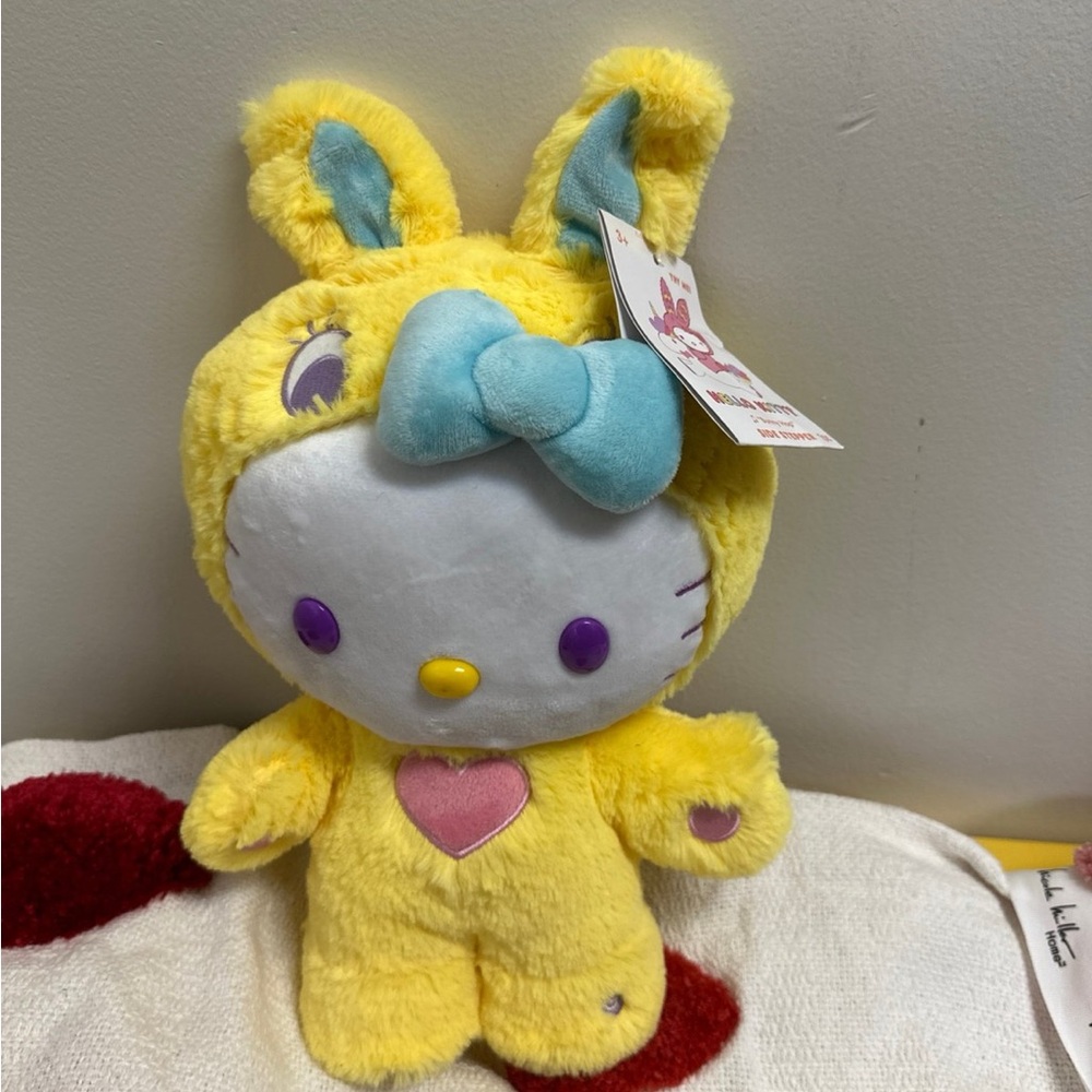 Yellow hello kitty Plush Bunny Toy